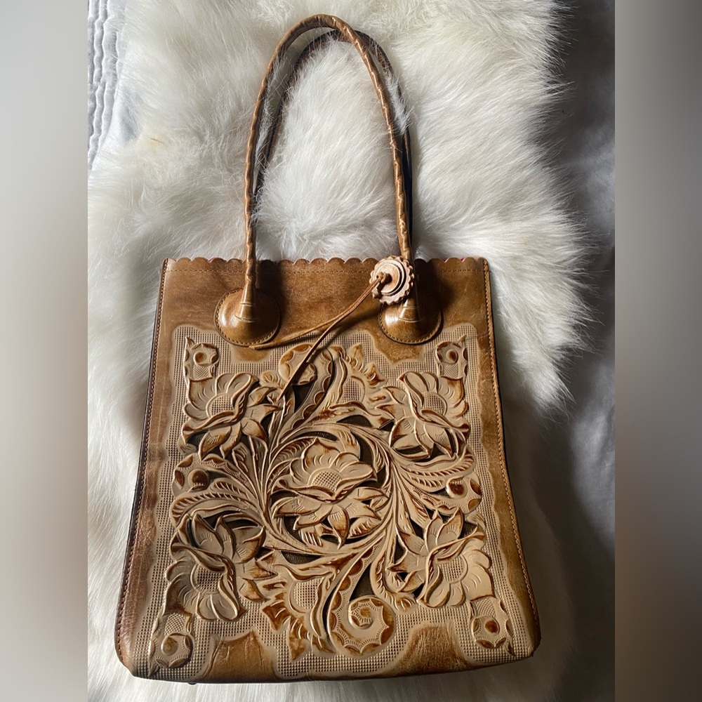 Patricia Nash Gold and Brown Bag with Luxurious Design